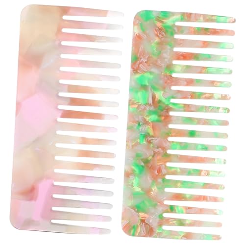 PLAFOPE 2 Stck. Anti-static Wide Tooth Styling Comb Leicht und Tragbar Schonend Entwirrend für Männer und Frauen für Haarstyling und Haarkamm bei Nassem oder Trockenem Haar von PLAFOPE
