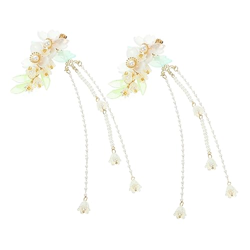 PLAFOPE 2stücke Chinesische Haarspangen Blumen Quaste Dekorative Haarspangen Für Damen Blumen von PLAFOPE