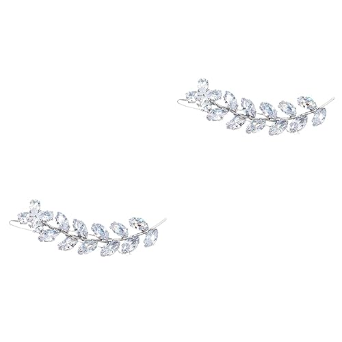 PLAFOPE 2stücke Zircon Haarklammer Im Blattform-design Elegante Haarspange Für Damen Schmuckstück Für Festliche Anlässe Und Alltag Verziert Mit Funkelnden Zirkonia-steinen von PLAFOPE