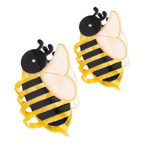 PLAFOPE 2 Stück Biene Haarnadel Klauenclip Aus Acetat Haarspangen-klemmen Haarfangclips Haarschmuck Für Frauen Haarklammern Krallenclips Für Mädchen Mini-haarspange Haarhalter Gelb von PLAFOPE