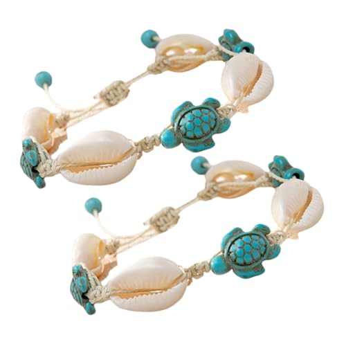PLAFOPE 2 Stück Boho Meeresmuschel Armband mit Schildkrötenanhänger Vielseitig als Fußkette und Armband Tragbar Sommerliches Strand Schmuckaccessoire für Damen Naturinspirierter PLAFOPE 2 Stück Boho Meeresmuschel Armband mit Schildkrötenanhänger Vielseitig als Fußkette und Armband Tragbar Sommerliches Strand Schmuckaccessoire für Damen Naturinspirierter von PLAFOPE