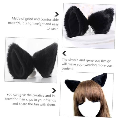 PLAFOPE 2 Stück Cosplay Katzenohren Haarspangen für Mädchen Party Haarschmuck Süße Fuchsohren Clips Fester Sitz für Kostüme und Alltag von PLAFOPE