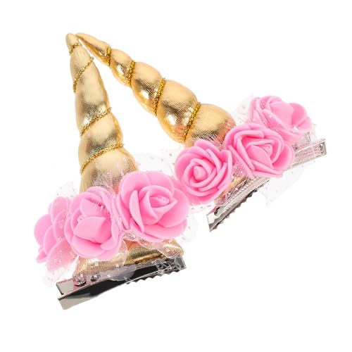 PLAFOPE 2 Stück Einhorn Haarclip Haarspangen Cartoon Haar Dekor für Halloween Party Leicht Langlebig Rutschfest Geeignet für Mädchen und Besondere Anlässe von PLAFOPE