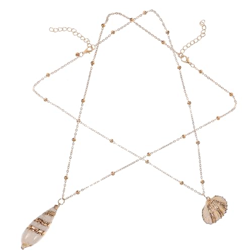 PLAFOPE 2 Stück Elegante Conch And Shell Halskette Stilvoller Meeresanhänger Schmuck für Damen und Mädchen Feine Verarbeitung Geschenk zu Geburtstag Muttertag und Besonderen Anlässen von PLAFOPE