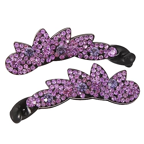 PLAFOPE 2stücke Funkelnde Bananenclips Mit Strasssteinen Bananenclips Aus Legierung Und Harz Für Frauen Und Damen Haarklammern Für Pferdeschwanz von PLAFOPE