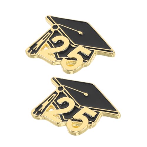 PLAFOPE 2 Stück Graduation Cap Brosche Metall Anstecknadel für Absolventen Robuste Legierung Elegantes Design Vielseitig für Abschlussfeier und Prüfungsfeier von PLAFOPE