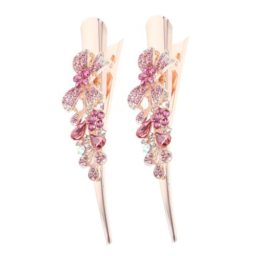 PLAFOPE 2 Stück Große Haarklammern mit Strass Schmetterlingsschleife Zinklegierung Langlebig Rutschfest für Frauen Mädchen Haarschmuck Hochzeit Party Styling von PLAFOPE