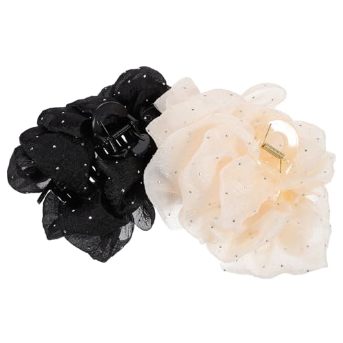 PLAFOPE 2 Stück Haarklammern für Dickes Haar mit Strass und Chiffon Elegante Haarklammern Damen Modische Schleifen haarspangen für Party Arbeit und Alltag Rutschfestes Styling zubehör PLAFOPE 2 Stück Haarklammern für Dickes Haar mit Strass und Chiffon Elegante Haarklammern Damen Modische Schleifen haarspangen für Party Arbeit und Alltag Rutschfestes Styling zubehör von PLAFOPE