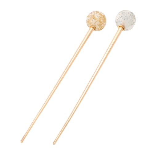 PLAFOPE 2 Stück Haarnadeln aus Resin mit Kugeldesign Einfache Haarschmuck Stäbchen für Damen Fester Griff für Dutt Frisuren Leicht und Hautfreundlich Geeignet für Besondere Anlässe und von PLAFOPE