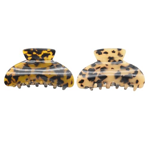 PLAFOPE 2stücke Leopard Haarklammern Für Damen Vintage Haarclips Aus Acetat Rutschfeste Kieferklemmen Elegante Haaraccessoires Für Dickes Und Dünnes Haar Für Jeden Anlass von PLAFOPE