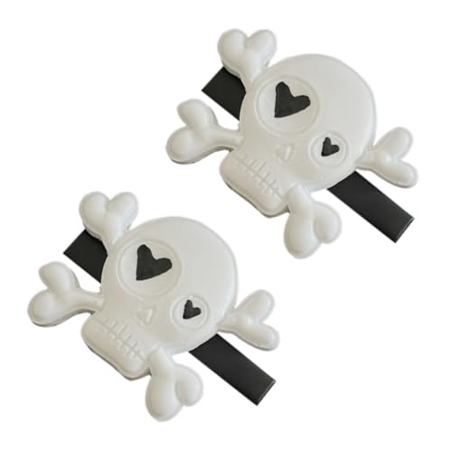 PLAFOPE 2 Stück Halloween Haarklammern aus Kunststoff mit Punk Schädel Motiv Leichte Passende Haarspangen für Damen für Kostüm Cosplay und Party Accessoires von PLAFOPE