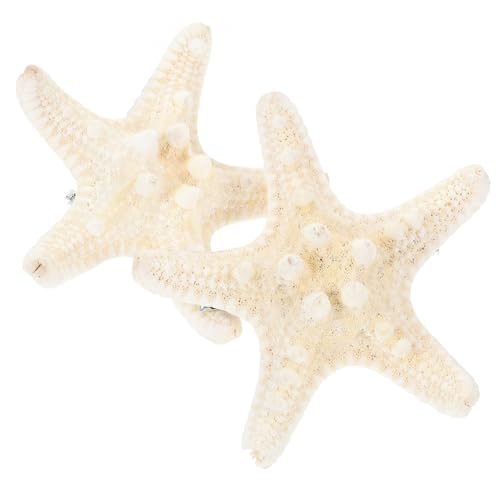 PLAFOPE 2 Stück Handgefertigte Natürliche Fünf-punkte Seestern Haarspange Weiße Haarklammern Strand Haarschmuck für Damen Mädchen Party Accessoire von PLAFOPE