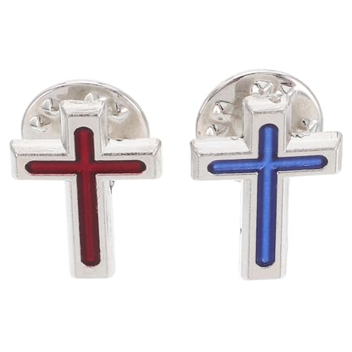PLAFOPE 2 Stück Kreuz Brosche Anstecker Religiöse Pins für Herren für Kommunion Taufe und Festliche Anlässe Langlebige Metallbrosche mit Einzigartigem Design von PLAFOPE