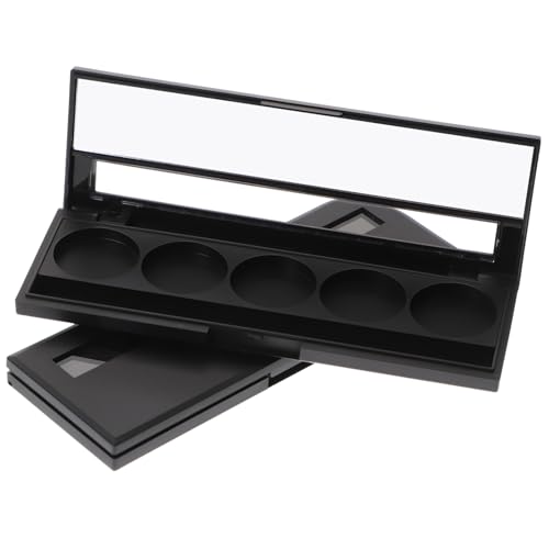PLAFOPE 2 Stück Leere Lidschatten Palette Fach Rechteckig mit Sichtfenster Schwarz Langlebig und Leicht für Make Up Organizer und Subpackaging Geeignet für Lidschatten Puder und von PLAFOPE