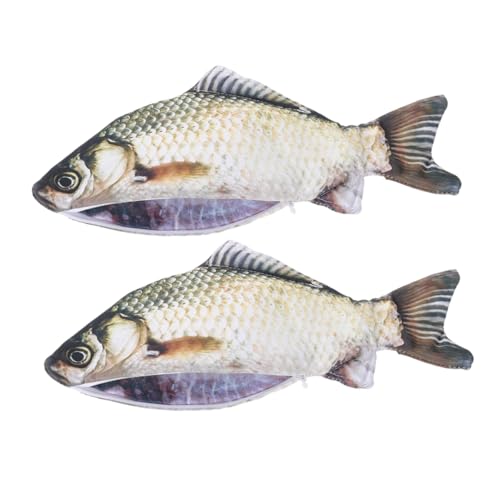 PLAFOPE 2 Stück Lustige Federmäppchen Fischform Kreative Stifttasche Niedliche Fisch Stifteetuis Praktische Federtaschen für Schule Büro und Zuhause Multifunktional und von PLAFOPE