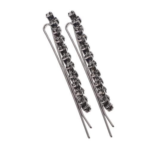 PLAFOPE 2 Stück Metall Haarspangen mit Funkelnden Strasssteinen Schwarze Dekorative Haarklammern für Damen und Mädchen Geeignet für Flechtfrisuren und Hochsteckfrisuren von PLAFOPE