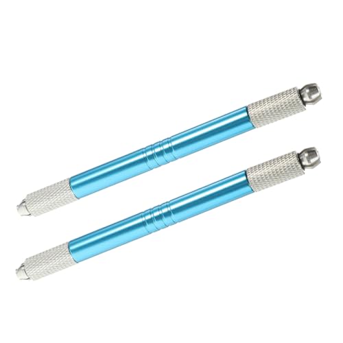 PLAFOPE 2 Stück Microblading Augenbrauenstift Wasserfest Langlebig für Anfänger und Profi Tattoo Pen für Zuhause und Schönheitssalon Natürliche Volle Augenbrauen Makeup Tool Blau von PLAFOPE