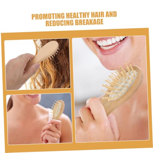 PLAFOPE 2 Stück Mini Paddle Brush Klein Kompakt Schadensfreie Haarbehandlung Antibeschädigend Tragbar für Damen Herren für Reisen Büro und Alltag von PLAFOPE