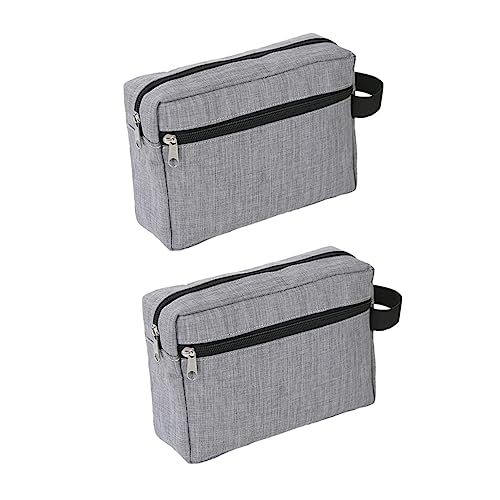 PLAFOPE 2 Stück Multifunktionaler Reise Kosmetiktasche mit Doppelkammer Tragbarer Kulturbeutel aus Robustem Material Praktische Waschbeutel für Damen und Herren für Flugzeug und Urlaub von PLAFOPE