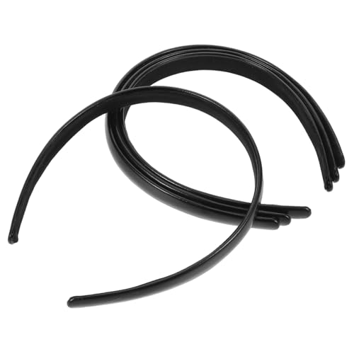 PLAFOPE 2 Stück Schwarze PU Leder Haarreifen Damen Langlebig und Leicht Eleganter Vintage Stil Bequemes Basic Accessoire für Alltag Arbeit Partys und Vielseitige Outfits von PLAFOPE