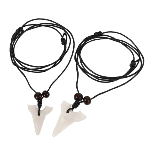 PLAFOPE 2 Stück Simulation Halskette Haifischzahn Charm Anhänger Unisex Fashion Halskette für Teenager für Partys und Alltag von PLAFOPE
