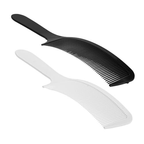 PLAFOPE 2 Stück Teiliges Barber Fade Kamm Set Gebogen Flach Haarschneidekamm Langlebig Entwirrt Knoten Dunkel für Herren Salon Präzise Haarschnittpflege von PLAFOPE