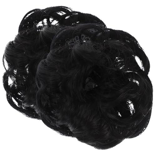 PLAFOPE 2 Stück Teiliges Haardutt Haarteil mit Elastischem Band Natürlicher Schwarzer Chignon Einfacher Messy Bun für Frauen Voluminöse Hochsteckfrisur Geeignet für Alltag Hochzeit Party von PLAFOPE