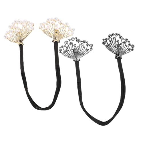 PLAFOPE 2 Stück Teiliges Haarschmuck Perlen und Strass Haar dutt Former für Einfache Vielseitige Hochsteckfrisuren Geeignet als Hochzeitsschmuck und Party haar accessoires für Damen von PLAFOPE