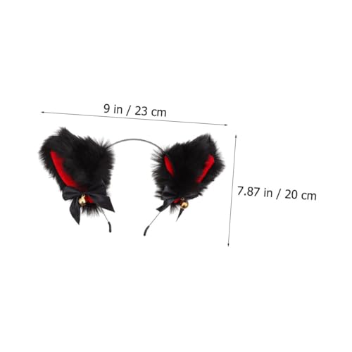 PLAFOPE 2 Stück Teiliges Katzenohren Haarreif Plüsch Cosplay Haarreifen für Mädchen und Frauen Party Karneval Geburtstagsfeier Zubehör mit Glocke und Fuchsohren Design von PLAFOPE