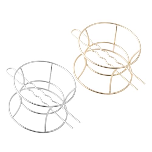PLAFOPE 2 Stück Teiliges Metall Bowl form Haarklammern Kreisförmige Haarnadeln für Damen Praktische Bun Clips für Dickes Lockiges Haar für Alltag Fest Hochzeit und Party von PLAFOPE