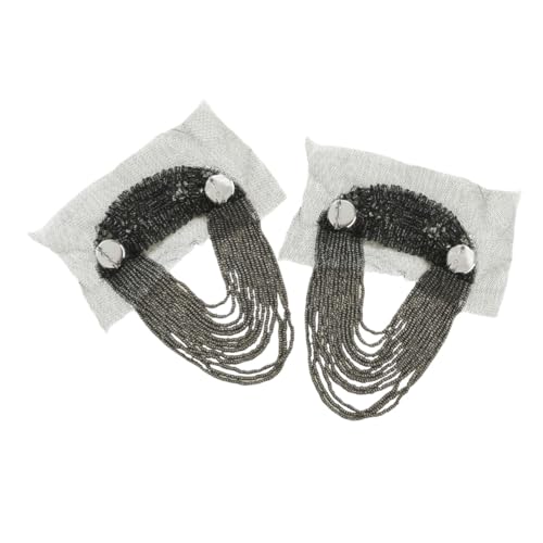 PLAFOPE 2 Stück Teiliges Metall Schulterepauletten mit Quasten Retro Schulterabzeichen Brosche für Damen Herren Modische Kettenverzierung für Anzug Jacke Kostüm Leichtes Langlebiges von PLAFOPE