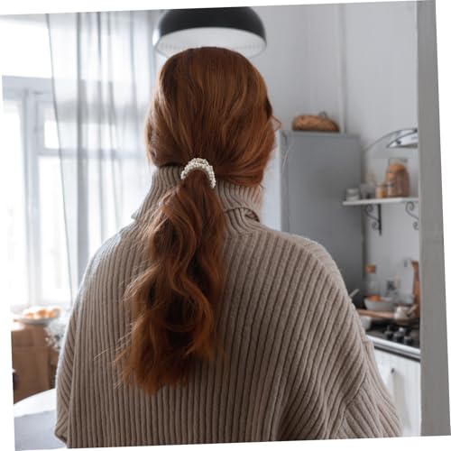 PLAFOPE 2 Stück Teiliges Perlen Haargummi Handgehäkelte Haarschleifen für Damen Dekorative Langlebige Haarschleifen Vielseitig Einsetzbar für Alltag Party Geburtstag und Festliche Anlässe von PLAFOPE
