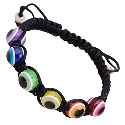 PLAFOPE 2 Stück Verstellbare Evil Eye Armbänder Handgefertigte Geflochtene Regenbogen Schnur Modisches Handgelenkschmuck für Damen und Herren Komfortabel und Stilvoll von PLAFOPE