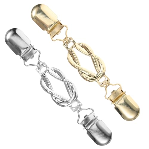 PLAFOPE 2 Stück Vintage Cardigan Clips Stilvolle Pullover und Schal Schnallen für Frauen Robuste Retro Kleidungsklammern für Strickjacken und Kleider von PLAFOPE