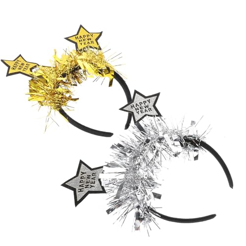 PLAFOPE 2stücke Stirnband Mit Glitzernden Sternen Für Feiertage Neujahr Und Partys Festliches Lametta-kopfstück Für Silvesterfeiern Und Besondere Anlässe von PLAFOPE