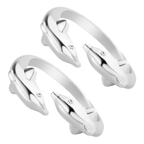 PLAFOPE 2 Stücke Teiliges Damen Doppel Ring Verstellbar Details Poliert Komfortabler Schmuck Für Alltag Party Ocean Eleganter Look von PLAFOPE