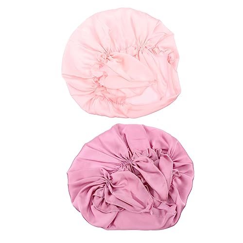 PLAFOPE 2stücke Elastische Satin Schlafhaube Für Frauen Leichte Nachtmütze Für Besseren Schlaf Haarschutz-haube Für Ölbehandlungen Und Gesichtspflege Und Erhältlich von PLAFOPE