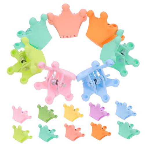 PLAFOPE 20 Stück Teiliges Mini Haarspangen Bunte Kleine Haarklammern mit Festem Griff Niedliche Kronenform Dekorativ und Praktisch für Mädchen Jeden Alters Vielseitig Kombinierbar für von PLAFOPE