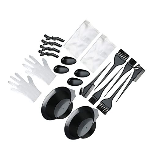 PLAFOPE 20-Teiliges Set Haarfarben-Kit Haarfärbe-Färbeset Haarfärbemittel hair dye hair color spray Haarspangen Haarnadel Haarfärbeset Färbeschale Black von PLAFOPE