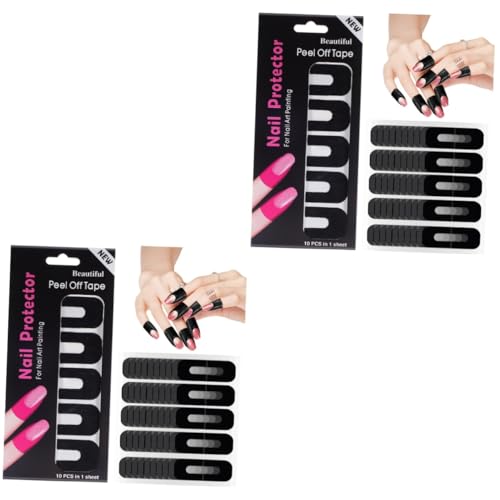 PLAFOPE 200blätter Nail Polish Protector Sticker Förmige Nagelabdeckung Für Sauberes Lackieren Einfacher Schutz Für Gelpolitur Und Nagelkunst Universalgröße Für Fingergrößen von PLAFOPE