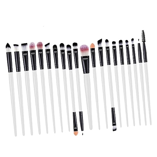 PLAFOPE Make-up-pinsel-set 20-teilig Lidschatten Eyeliner Wimpernpinsel Weiß/schwarz Für Den Täglichen Gebrauch Für von PLAFOPE