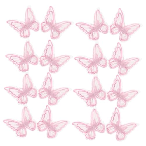 PLAFOPE 20pcs Wunderschöne Geschichtete Schmetterlingshaarklammern Netzhaarverzierungen Mädchen Haarklammern Geburtstag Clip DIY Butterfly Barrettes Haarstyling Clip von PLAFOPE