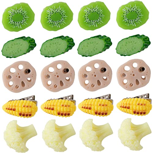 PLAFOPE 20stücke Gemüse Und Frucht-haarspangen Obst-haarschmuck Kreative Haarnadeln Für Mädchen Lustige Haarspangen Aus Kunststoff Für Lange Und Kurze Haare von PLAFOPE
