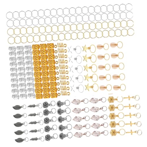 PLAFOPE 220 Stück Teiliges Bunte Flechtperlen Dreadlock ringe Große Öffnung Leicht Biegsam für Zöpfe Ponytail Bart Haarverlängerung Vielseitiges Styling Mädchen Friseur Zubehör von PLAFOPE