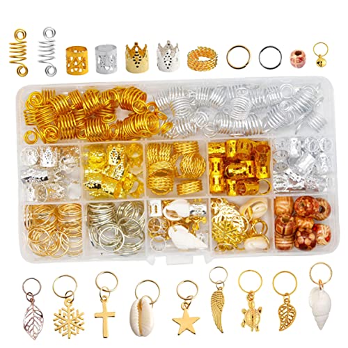 PLAFOPE 238stücke Dreadlock-ringe Haar Flecht Perle Haarverlängerung Ring Zubehör Flechtringe Haar Manschetten von PLAFOPE