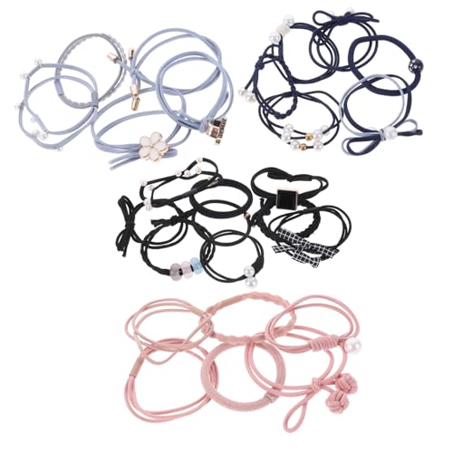 PLAFOPE 24 Stück Teiliges Haargummi Damen und Mädchen Elastische Farbige Haarbänder mit Starker Dehnbarkeit Strapazierfähige Ponytail halter für Dünnes Dickes und Lockiges Haar von PLAFOPE