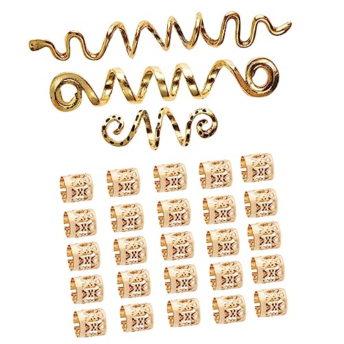 PLAFOPE 28-teiliges Piraten-haar-accessoire Vintage-spiral-haar-coils-manschetten Für Zöpfe Und Dreadlocks Modischer Haarschmuck Für Frauen Und Männer von PLAFOPE
