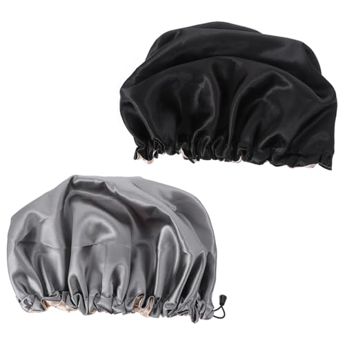 PLAFOPE 2stücke Schlafhaube Aus Satin Und Elastisch Für Männer Und Frauen Schützt Haare Beim Schlafen Leicht Zu Tragen Waschen Für Täglichen Gebrauch Schutz Für Küche Und Bad von PLAFOPE