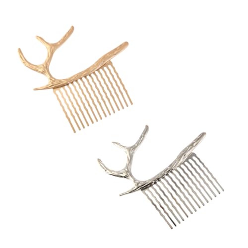 PLAFOPE 2stücke Stilvolle Haarschmuck Mit Hirschgeweih-design Goldene Und Silberne Haarspangen Für Dekorative Haaraccessoires Für Besondere Anlässe Und Partys von PLAFOPE