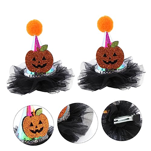 PLAFOPE 2St Halloween-Karte Kleiderhüte für Damen Halloween-Haarschmuck für Frauen halloween haarspangen haarspange halloween Haarnadel Haarklammer Cartoon-Haarspangen Karikatur Zylinder von PLAFOPE